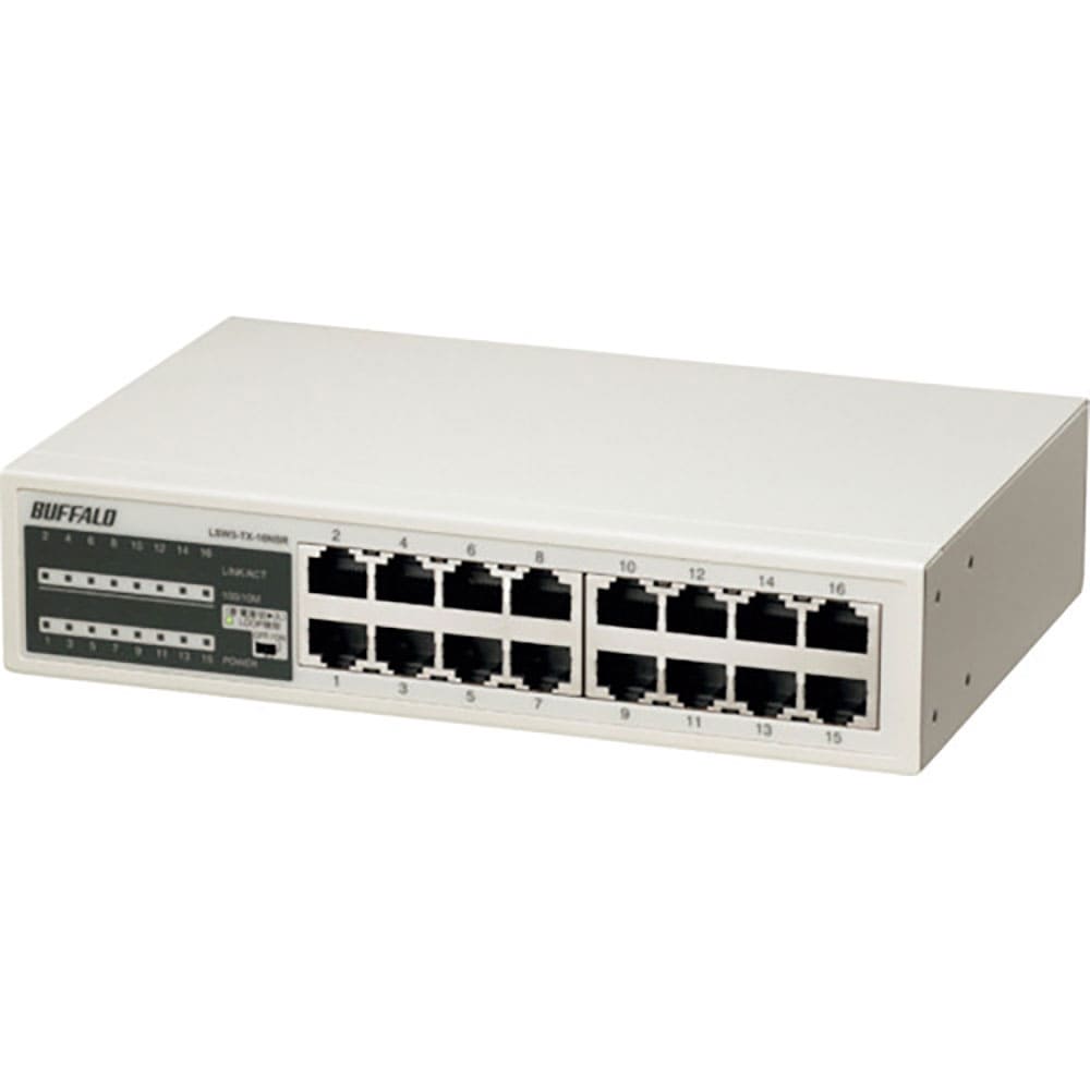 ＢＵＦＦＡＬＯ　１０／１００Ｍ　スイッチングＨｕｂ　金属筐体／電源内蔵モデル　１６ポート　ＬＳＷ３＿