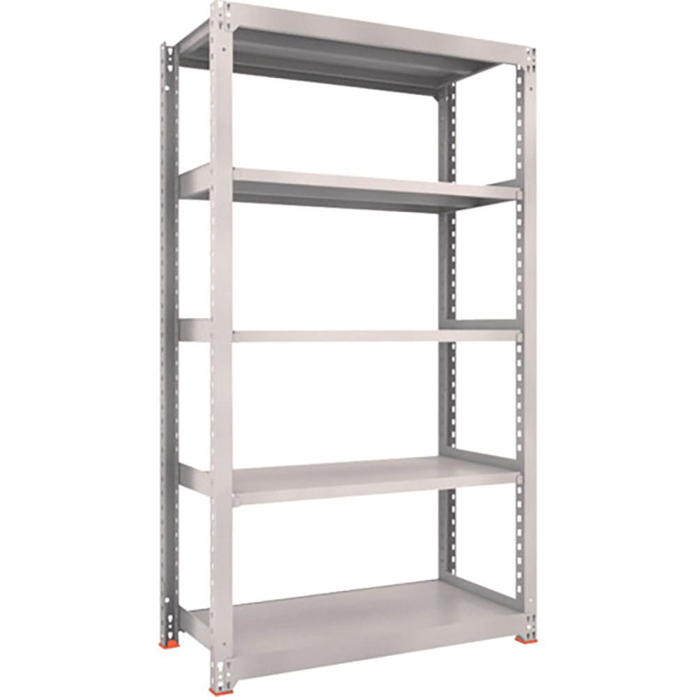 ＴＲＵＳＣＯ　スチールラック　Ｍ３型中量棚　１５００Ｘ４７１ＸＨ２１００　５段　単体　免震樹脂ベー＿