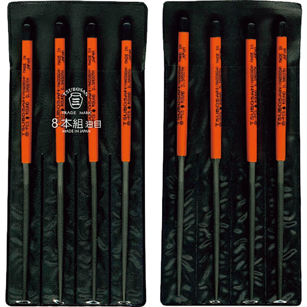 ツボサン　組ヤスリ　８本組　丸　油目　ＭＡ００８－０４＿