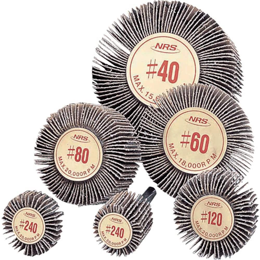 ＮＲＳ　軸付ペーパー多羽根ホイール　ミニフラップホイル　５０×２５×６　＃１００　ＭＦＬ５０２５－＿