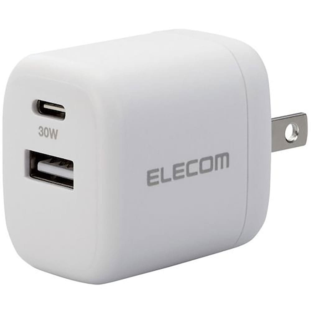 ＥＬＥＣＯＭ　ＡＣ充電器　ＵＳＢ充電器　ＵＳＢ　ＰＤ準拠　３０Ｗ　ＵＳＢ－Ｃ／ＵＳＢ－Ａ各１ポート＿