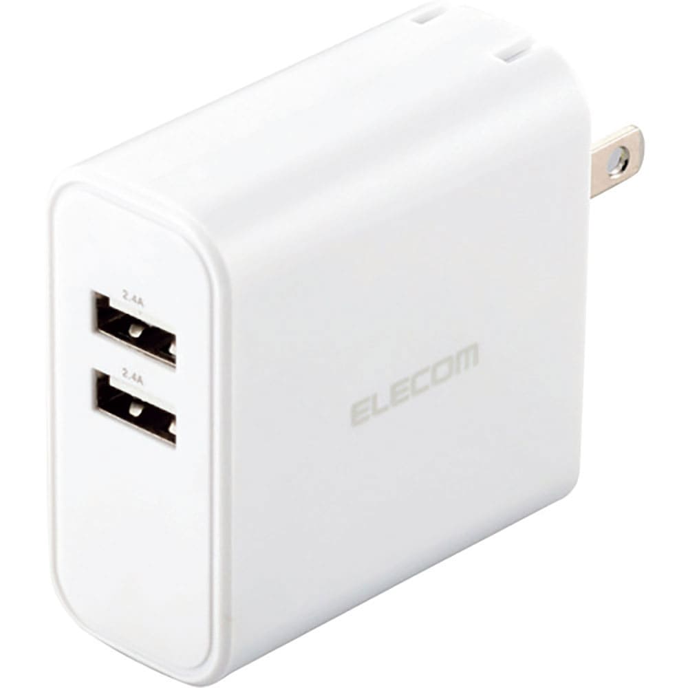 ＥＬＥＣＯＭ　ＡＣ充電器　２４Ｗ　ＵＳＢ　Ｔｙｐｅ－Ａ（メス）２ポート　ホワイト　ＭＰＡ－ＡＣＵ０＿