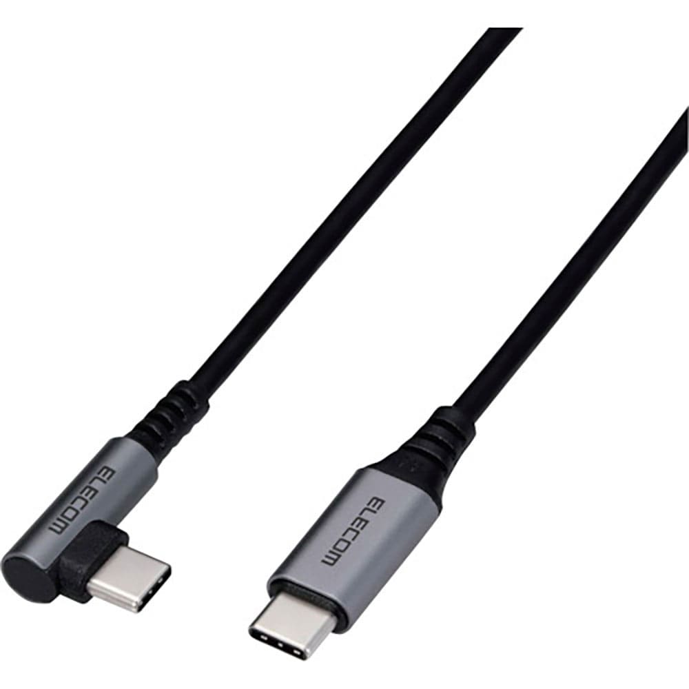 ＥＬＥＣＯＭ　ＵＳＢ（Ｃ－Ｃ）ケーブル　スマホ用　ＰＤ対応　Ｌ字コネクタ　抗菌・抗ウイルス　１．２＿