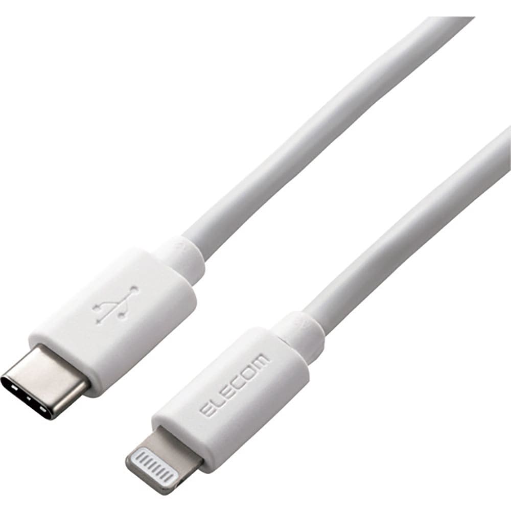 ＥＬＥＣＯＭ　ＵＳＢ－Ｃ　ｔｏ　Ｌｉｇｈｔｎｉｎｇケーブル（やわらか）　ＭＰＡ－ＣＬＹ１２ＷＨ＿