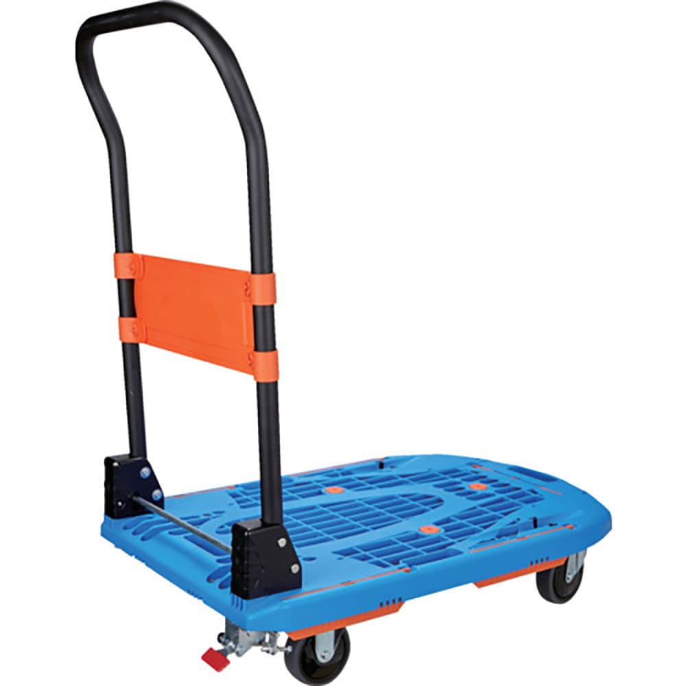 ＴＲＵＳＣＯ　樹脂台車　カルティオ（新型）　７８０Ｘ４９０　折畳　ブルー　スチールストッパー付　Ｍ＿