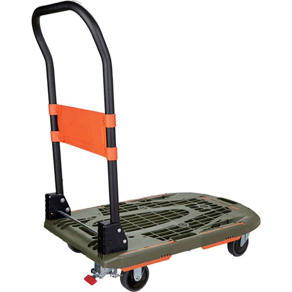 ＴＲＵＳＣＯ　樹脂台車　カルティオ（新型）　７８０Ｘ４９０　折畳　オリーブドラブ　スチールストッパ＿