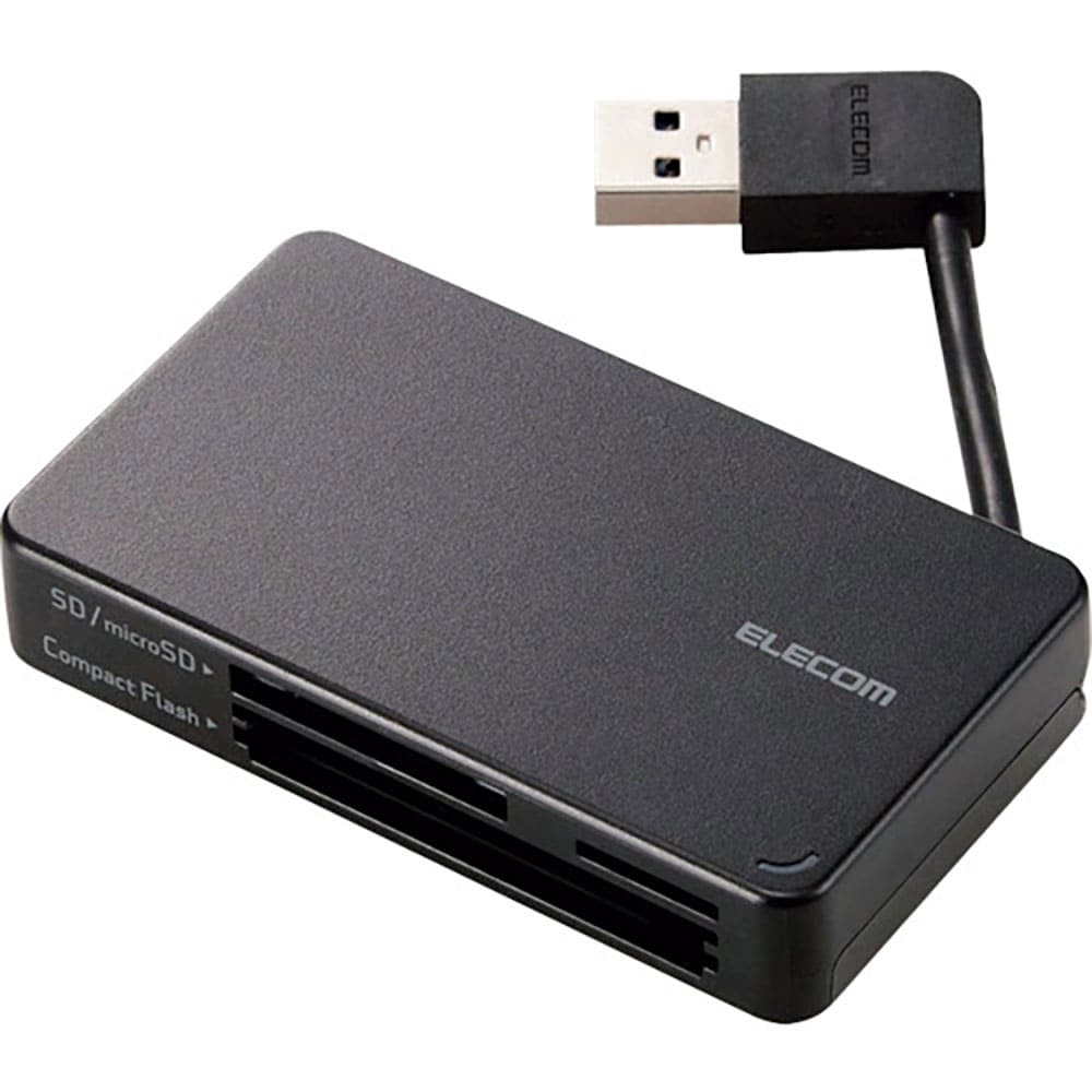 ＥＬＥＣＯＭ　メモリリーダライタ　ケーブル収納タイプ　ＵＳＢ３．０対応　ＳＤ＋ｍｉｃｒｏＳＤ＋ＣＦ＿