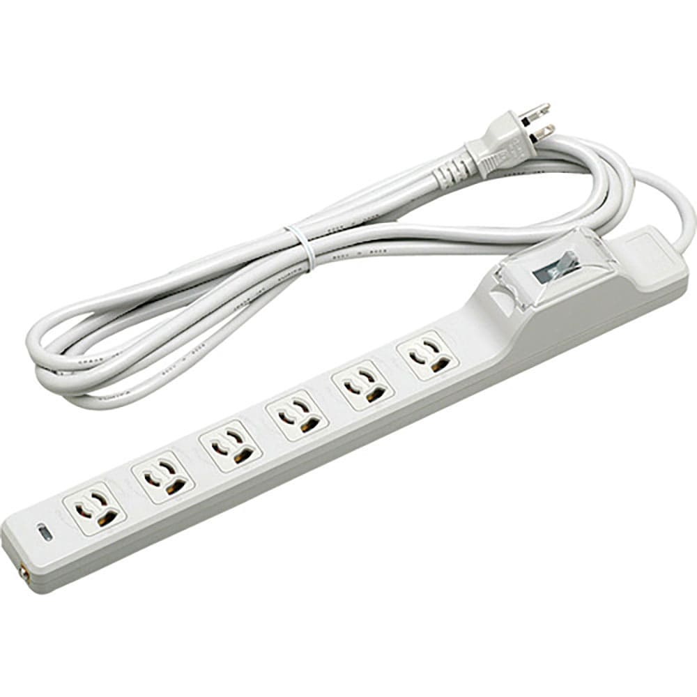 明工　１５Ａ安全ブレーカ付ＯＡ用抜け止め接地タップ６コ口コード３ｍ　ＭＲ７６３２ＴＪ３＿