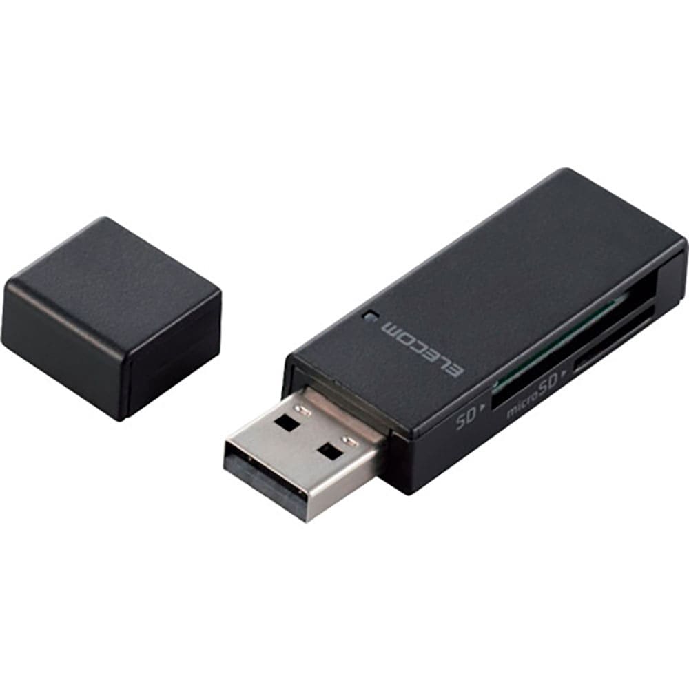 ＥＬＥＣＯＭ　カードリーダー　スティックタイプ　ＵＳＢ２．０対応　ＳＤ＋ｍｉｃｒｏＳＤ対応　ブラッ＿