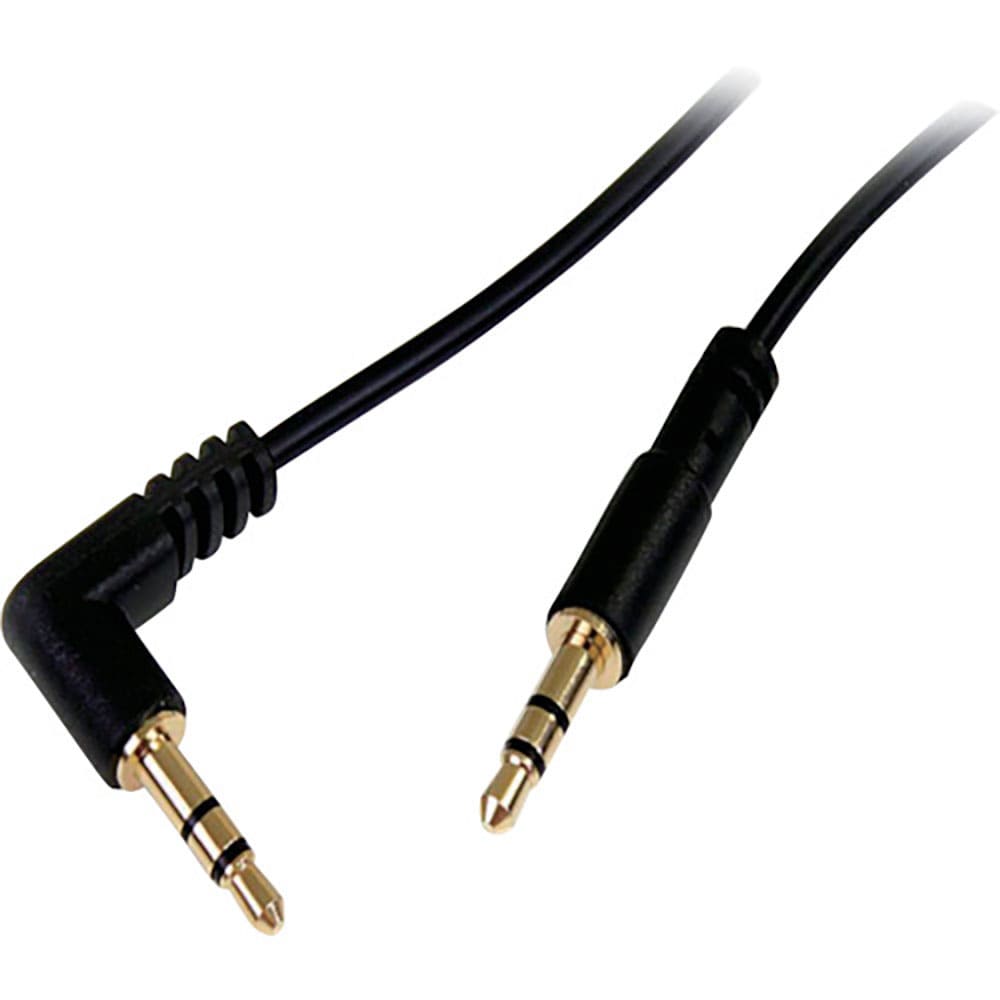 ＳｔａｒＴｅｃｈ　オーディオケーブル／３極ステレオミニ／９１ｃｍ／片側Ｌ型／ブラック　ＭＵ３ＭＭＳ＿