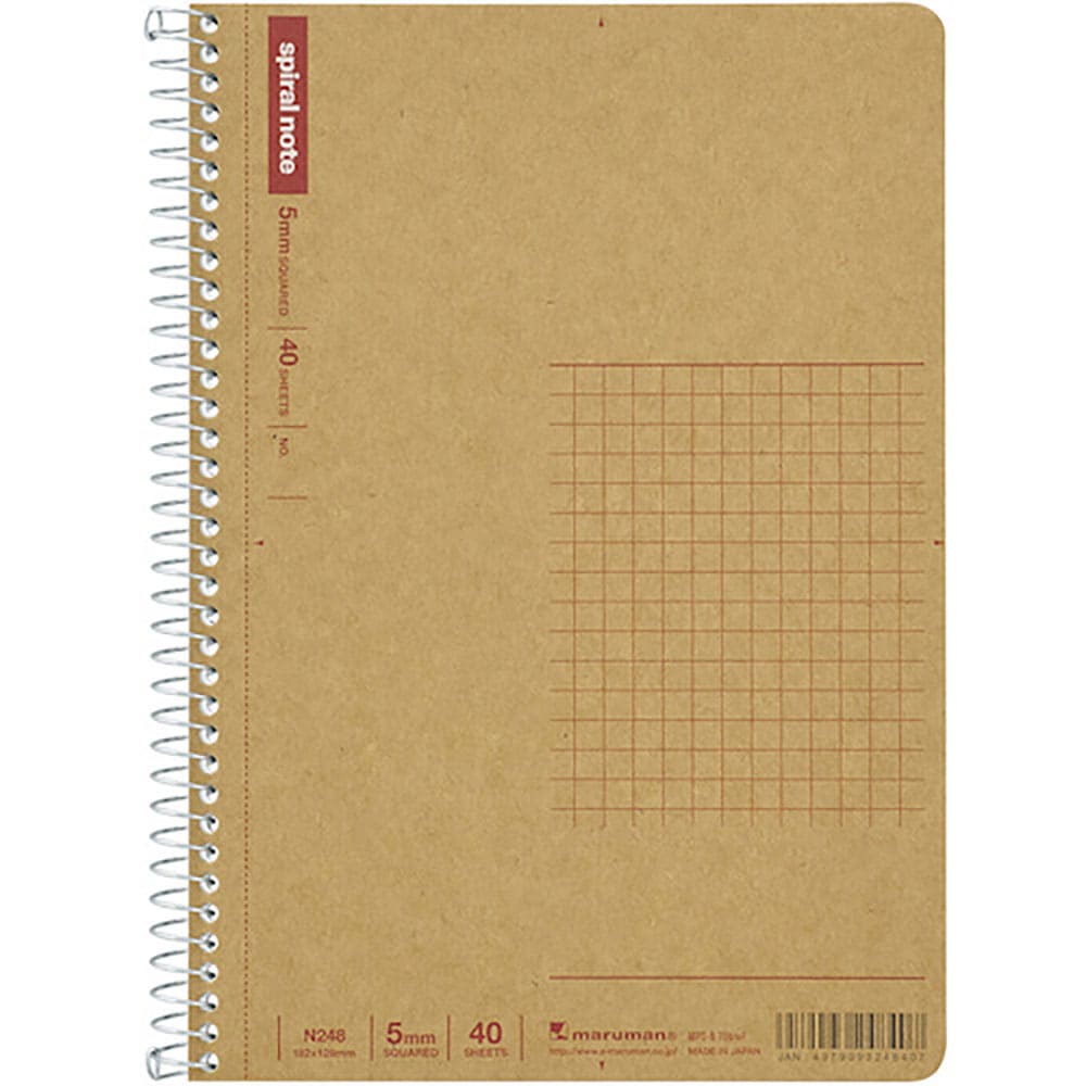 ｍａｒｕｍａｎ　Ｂ６　スパイラルノート　方眼罫４０枚　Ｎ２４８＿