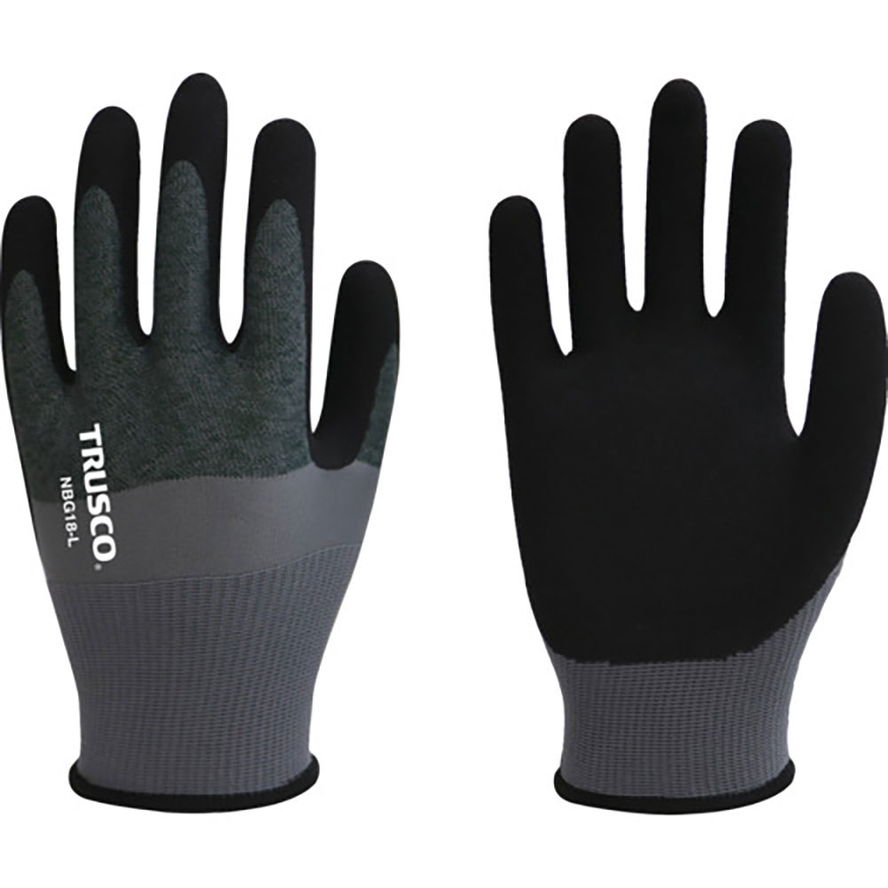ＴＲＵＳＣＯ　【２０２５年１月発売】ニトリルゴム背抜き手袋　極薄手　１８ゲージ　Ｌ　ＮＢＧ１８Ｌ＿