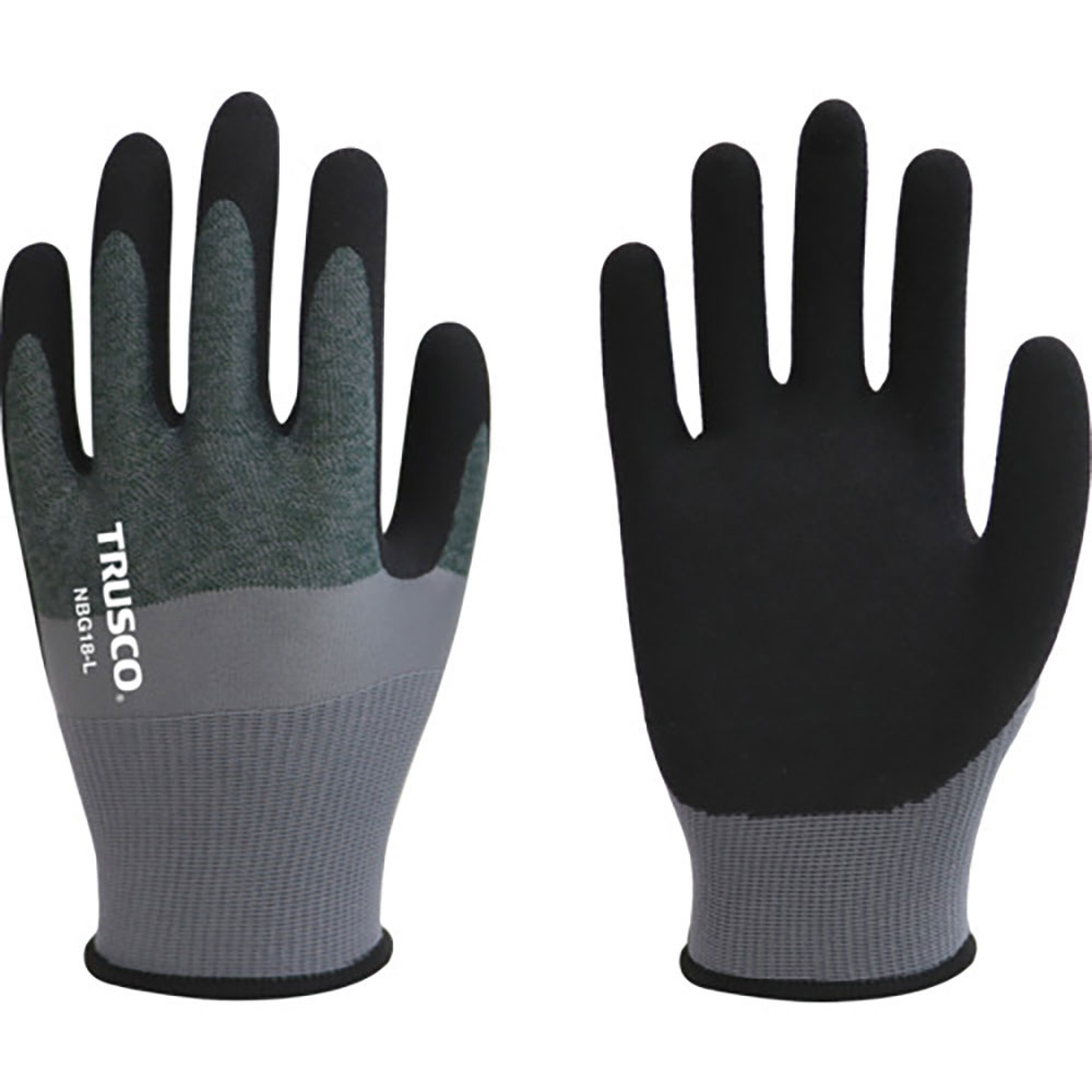 ＴＲＵＳＣＯ　【２０２５年１月発売】ニトリルゴム背抜き手袋　極薄手　１８ゲージ　Ｍ　ＮＢＧ１８Ｍ＿