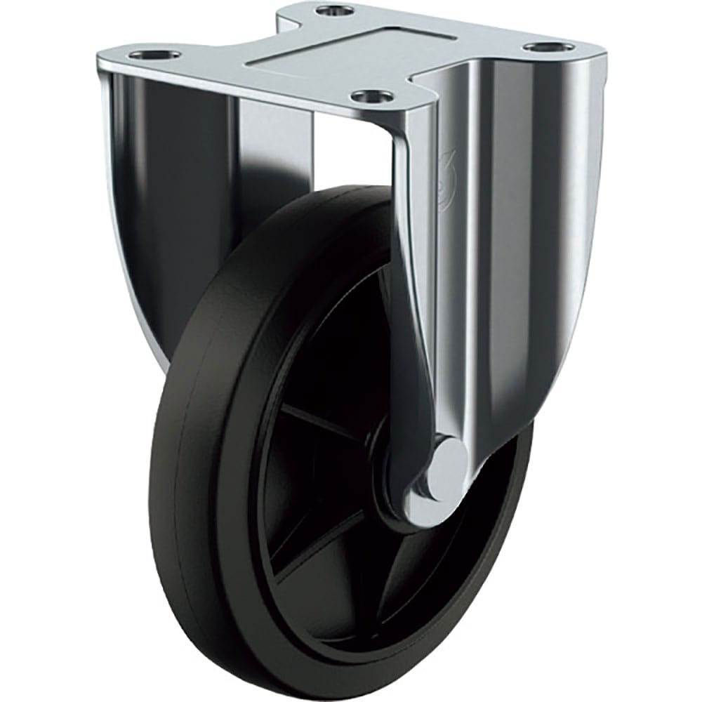 ユーエイ　プレート式　固定　キャスター　グレーゴム　車輪径１２５ｍｍ　　Ｊタイプ　Ｋ２型　取付寸法＿