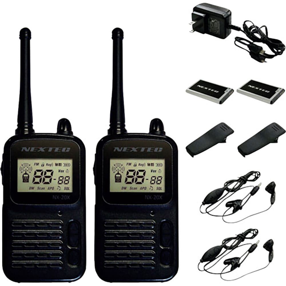 Ｆ．Ｒ．Ｃ．　小型・軽量　特定小電力トランシーバー２台セット（ブラック）　ＮＸ－２０Ｘ（ＢＫ）＿
