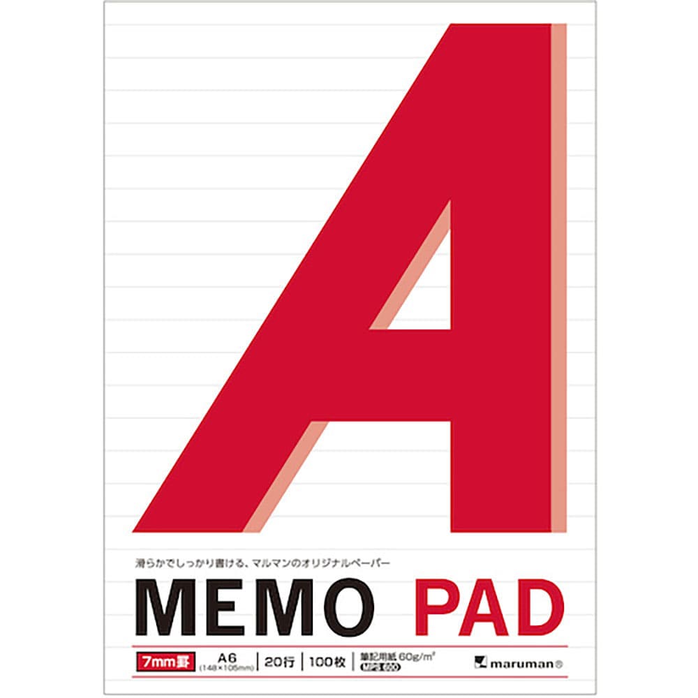 ｍａｒｕｍａｎ　Ａ６　メモパッド　７ＭＭ罫　Ｐ１７０Ａ＿