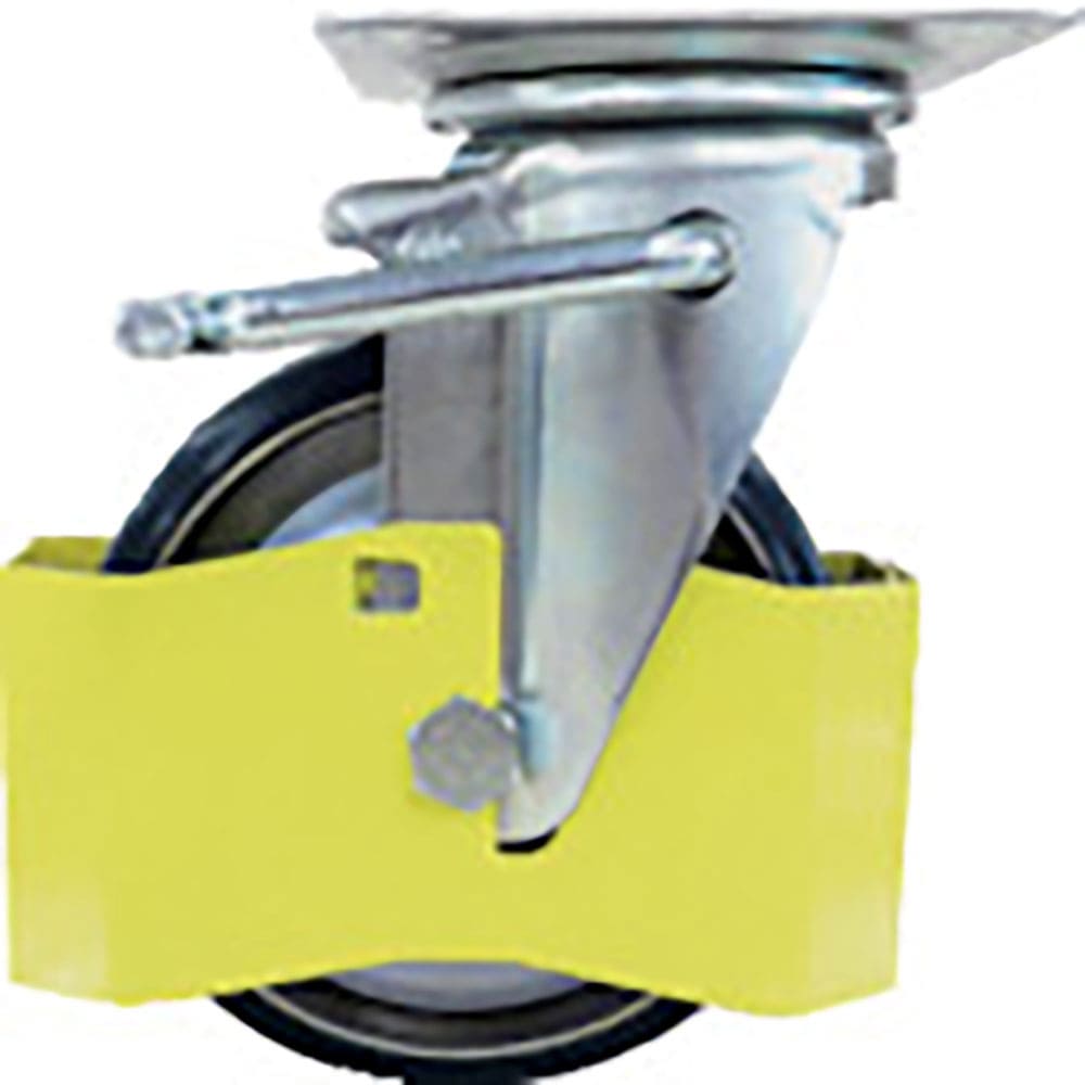 ユーエイ　プレート式　自在　巻き込み防止カバー付キャスター　ウレタン　車輪径１５０ｍｍ　ストッパー＿