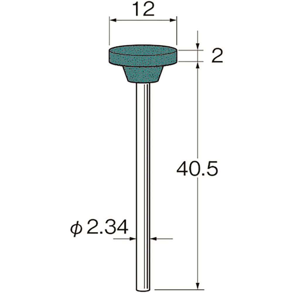 リューター　軸付シリコンゴム砥石外径（ｍｍ）：１２粒度（＃）：２５００　Ｒ１０６２＿