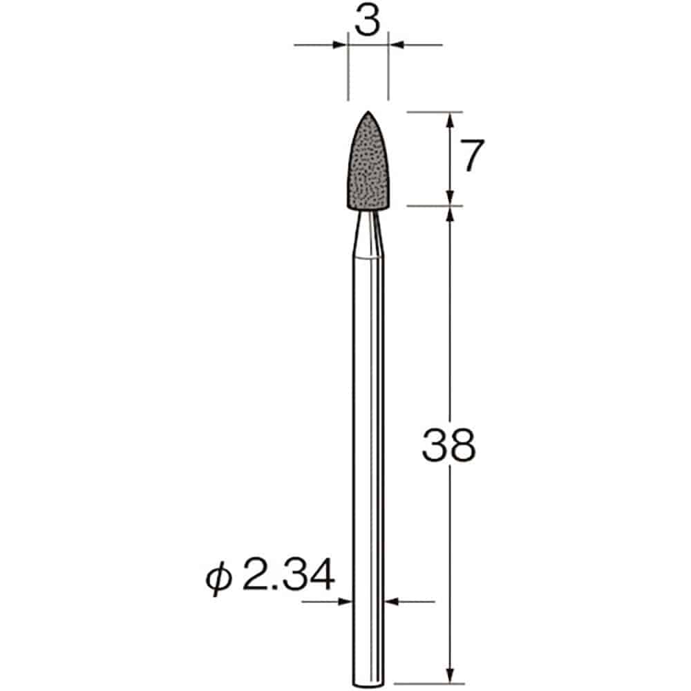 リューター　軸付シリコンゴム砥石外径（ｍｍ）：３粒度（＃）：１８０　Ｒ１１１１＿