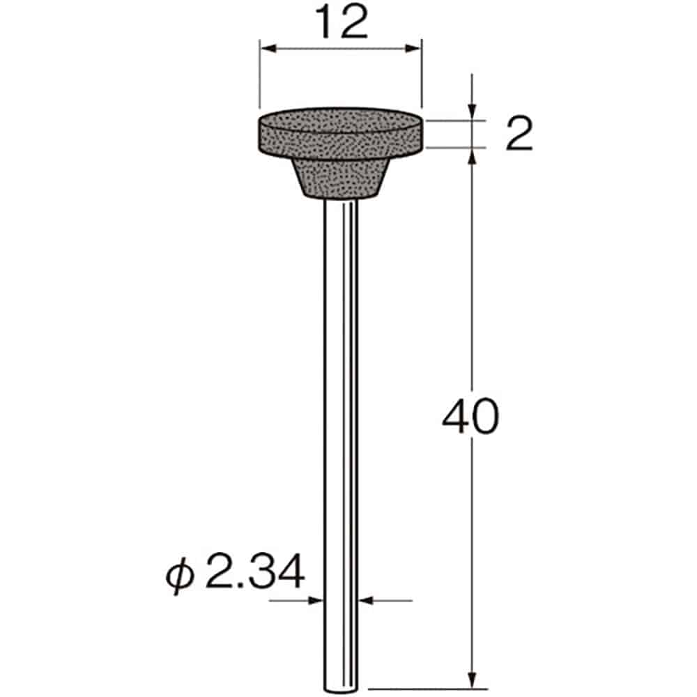 リューター　軸付シリコンゴム砥石外径（ｍｍ）：１２粒度（＃）：１８０　Ｒ１１４１＿