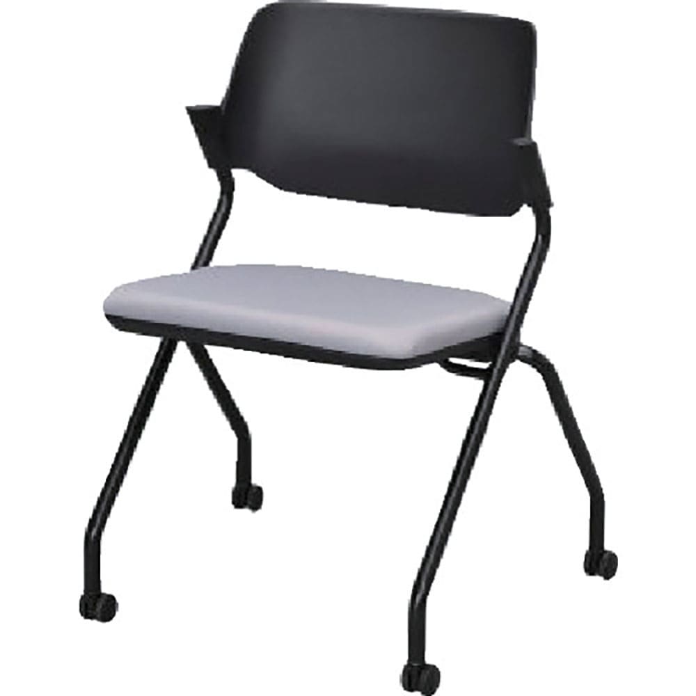アールエフヤマカワ　ＳＹネスティングチェア　　ブラック　肘無し　ファブリック　ニュートラルグレー　＿