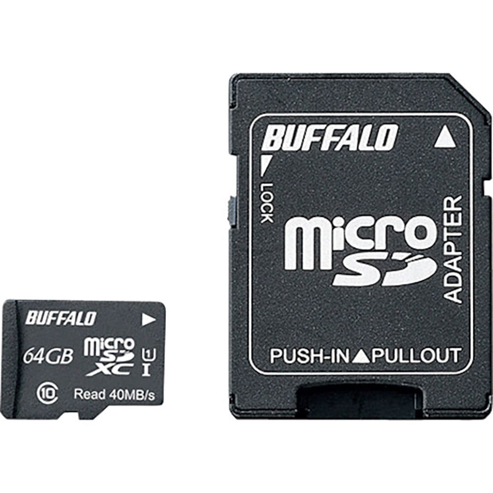 ＢＵＦＦＡＬＯ　ＵＨＳ－Ｉ　Ｃｌａｓｓ１　ｍｉｃｒｏＳＤＸＣカード　ＳＤ変換アダプター付　６４ＧＢ＿