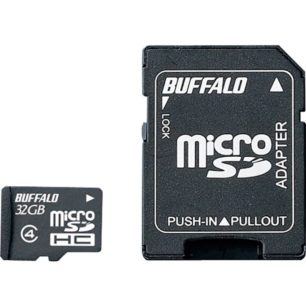 ＢＵＦＦＡＬＯ　防水仕様　Ｃｌａｓｓ４対応　ｍｉｃｒｏＳＤＨＣカード　ＳＤ変換アダプター付モデル　＿