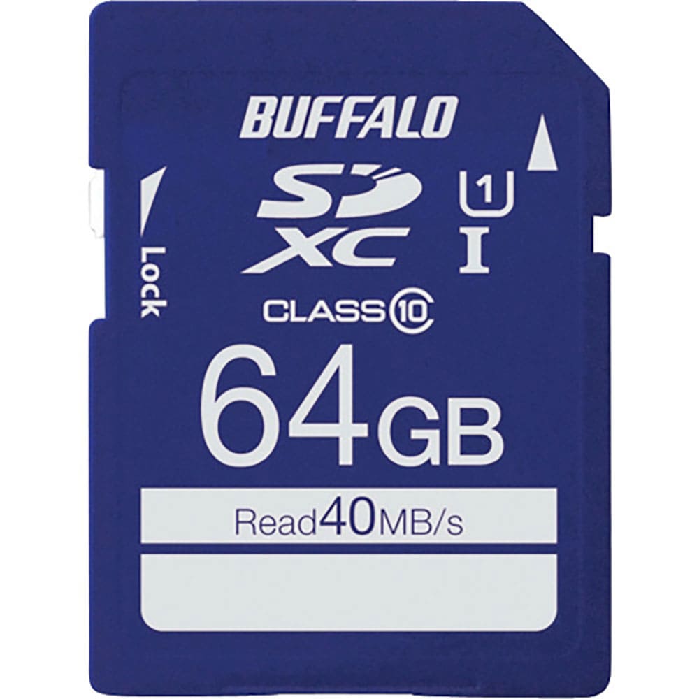 ＢＵＦＦＡＬＯ　ＵＨＳ－Ｉ　Ｃｌａｓｓ１　ＳＤＸＣカード　６４ＧＢ　ＲＳＤＣ－０６４ＧＵ１Ｓ＿