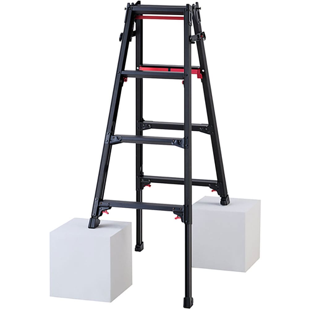 ハセガワ　脚部伸縮脚立　シャガマン　ブラック　４段　ＲＹＲＢ－１２＿