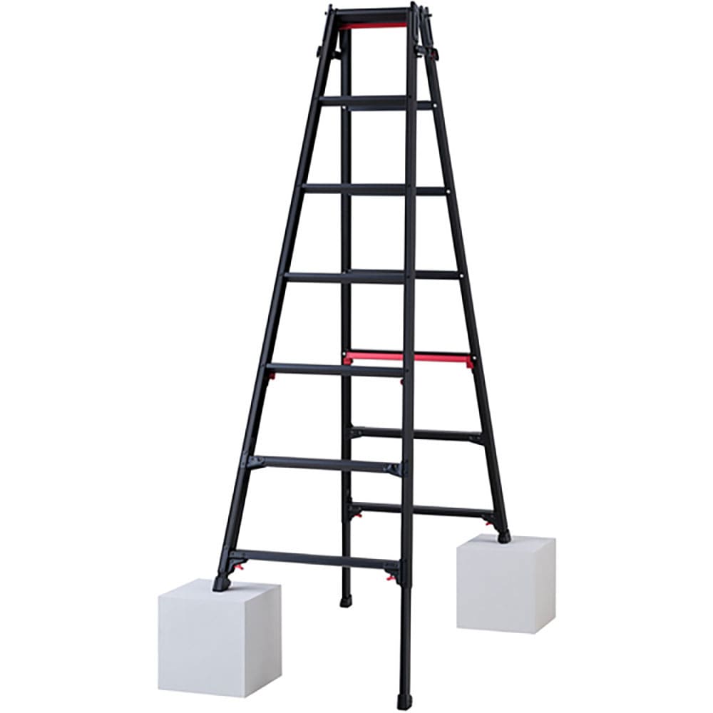 ハセガワ　脚部伸縮脚立　シャガマン　ブラック　７段　ＲＹＲＢ－２１＿