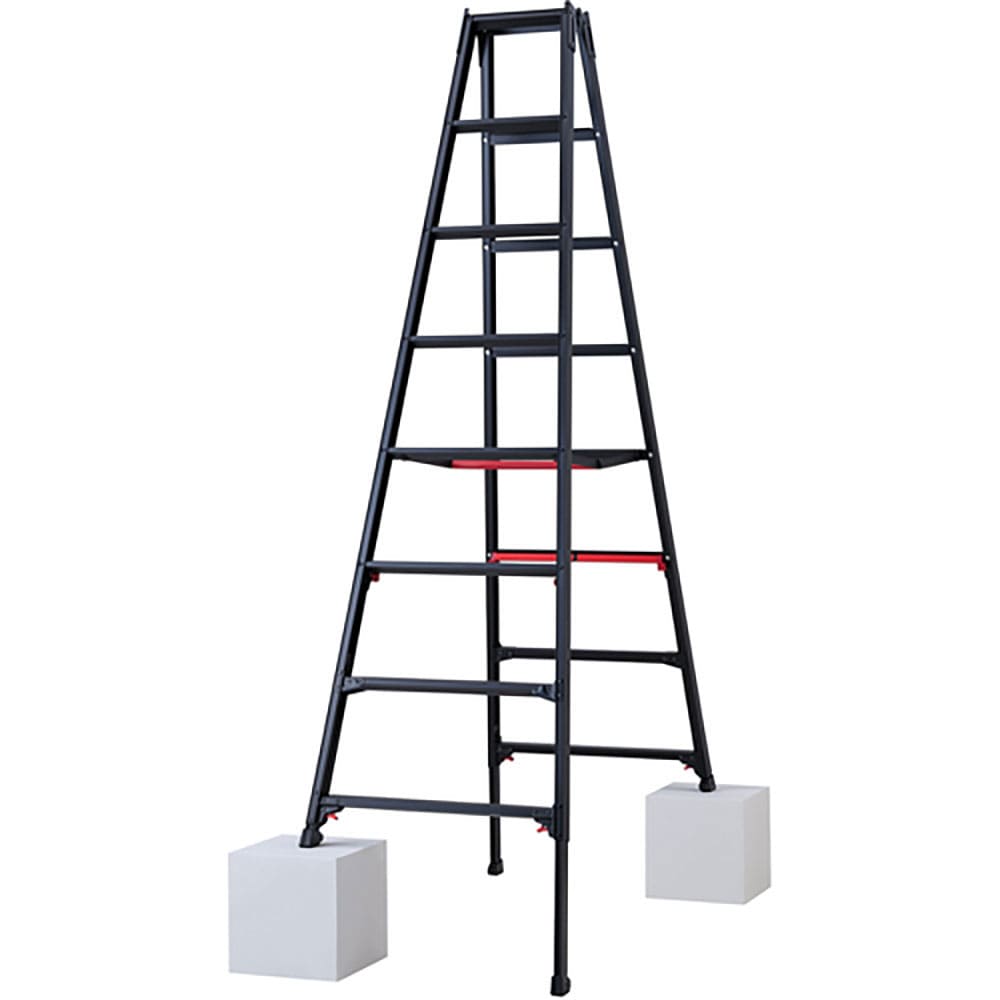 ハセガワ　脚部伸縮式専用脚立　シャガマン　ブラック　８段　ＲＹＲＢ－２４＿