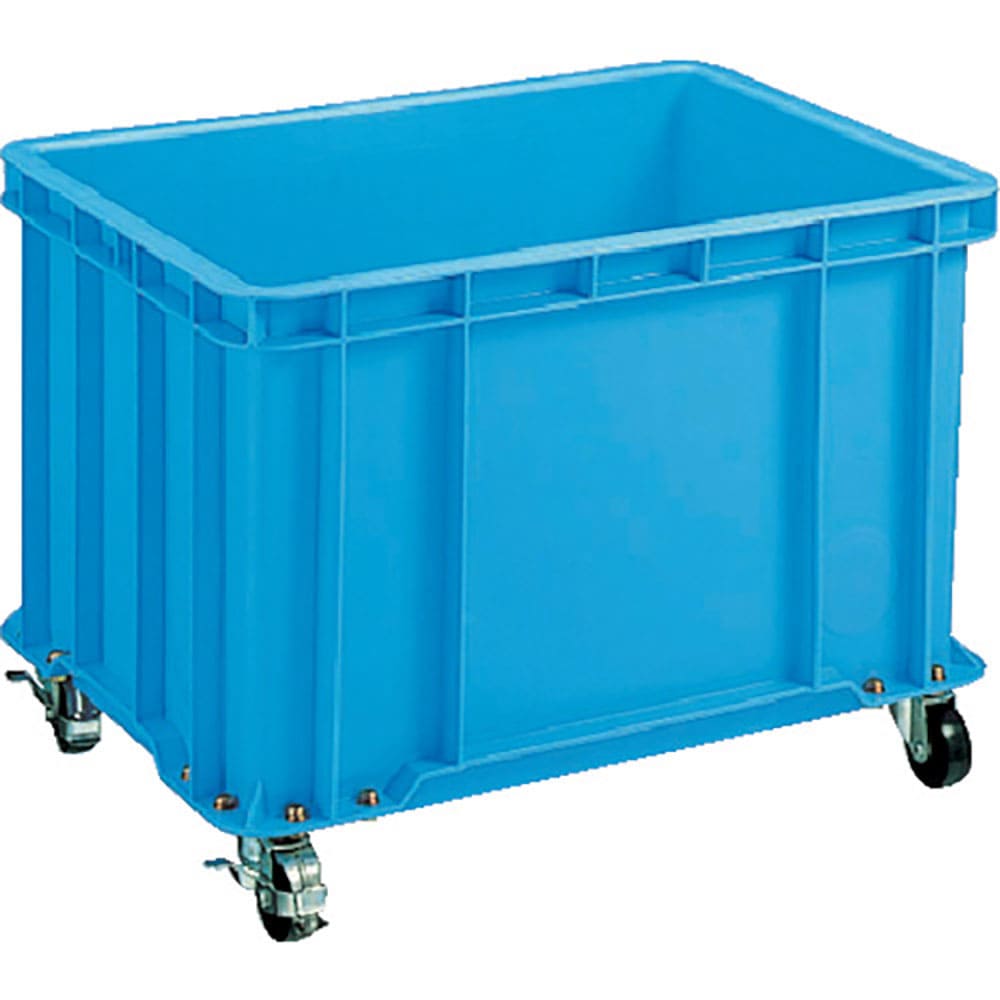 積水　Ｓ型コンテナ　Ｓ－１００　キャスター付（自在４ケ内２ケストッパー付き）　青　Ｓ－１００Ｃ　Ｂ＿