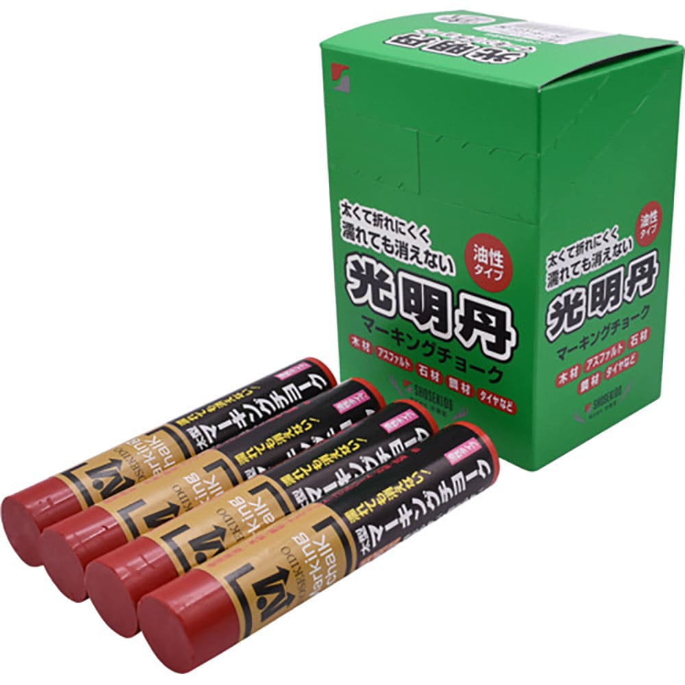 祥碩堂　光明丹マーキングチョーク　１２本箱売　赤色　Ｓ３０００２＿