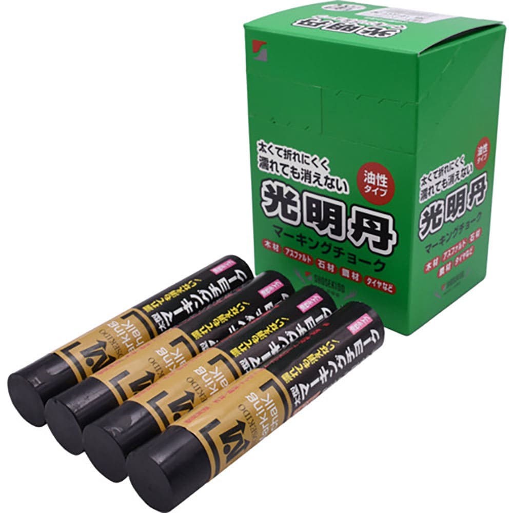 祥碩堂　光明丹マーキングチョーク　１２本箱売　黒色　Ｓ３０００４＿