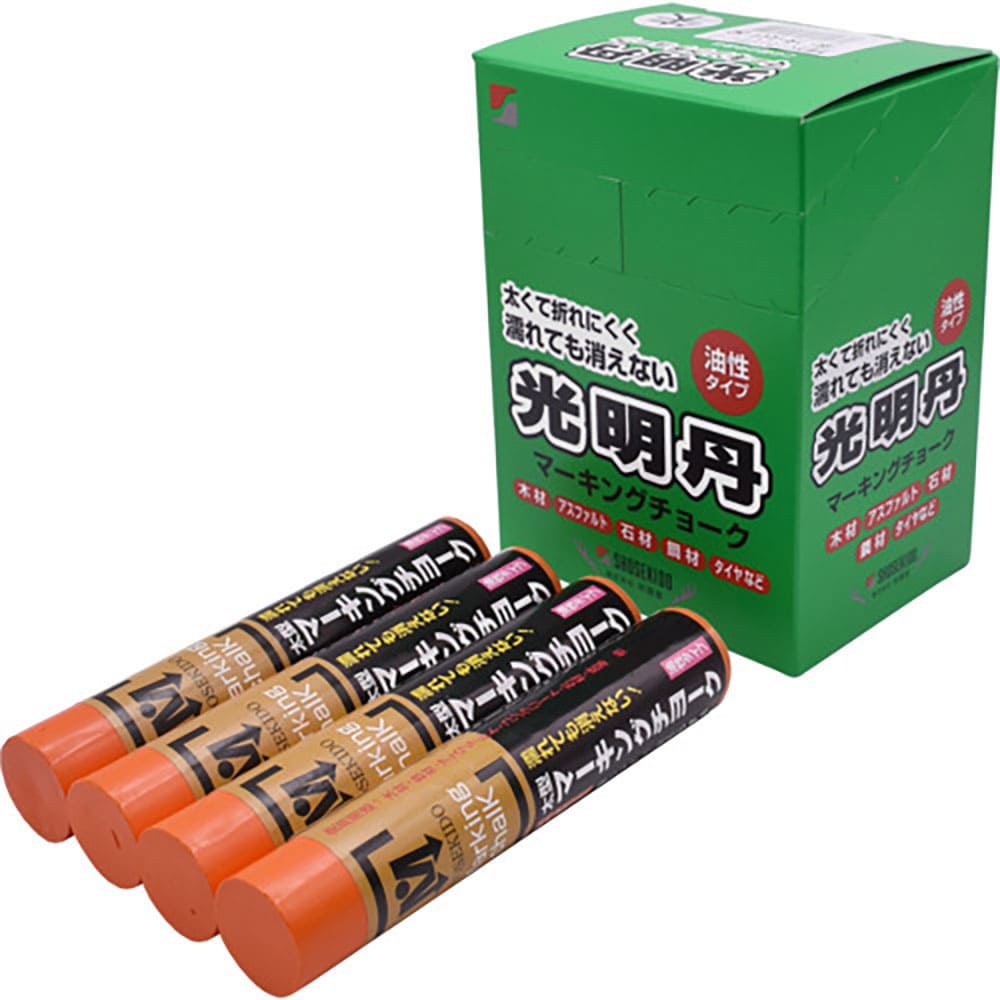 祥碩堂　光明丹マーキングチョーク　１２本箱売　朱色　Ｓ３０００５＿