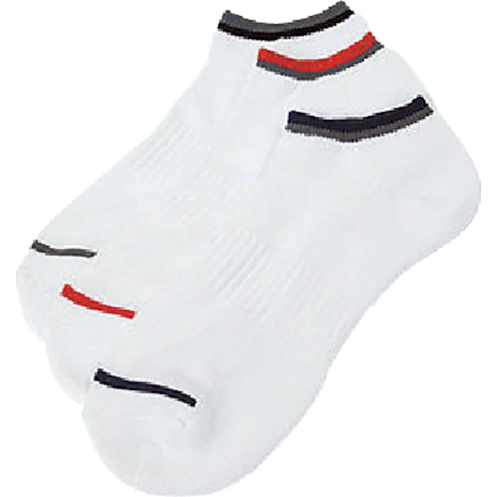 おたふく　Ｓ－８０１　スニーカー　パイル　白　丸・３Ｐ　Ｓ－８０１＿