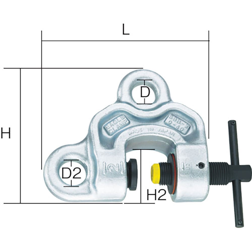 ＥＡＧＬＥ　ねじ式全方向クランプ　ＳＢＢ－２ｔ（１－４０）　ＳＢＢ－２－１－４０＿