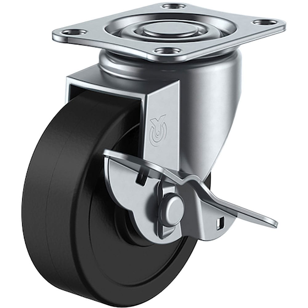 ユーエイ　プレート式　自在　キャスター　導電ゴム　車輪径７５ｍｍ　ストッパー付き　Ｓタイプ　ＳＧ－＿