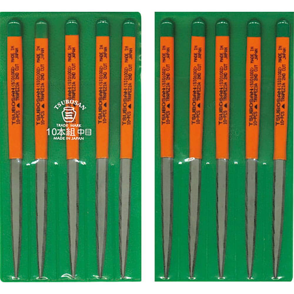 ツボサン　組ヤスリ　１０本組　シノギ　中目　ＳＩ０１０－０２＿