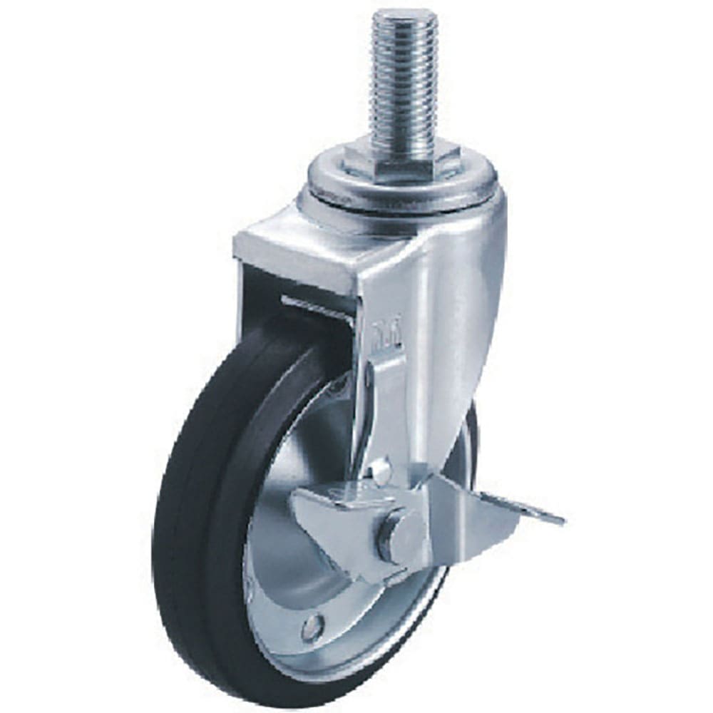 ユーエイ　ねじ込み式　自在　キャスター　ゴム　車輪径１００ｍｍ　ストッパー付き　Ｊタイプ　ＳＪＴ－＿