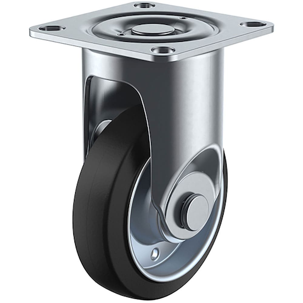 ユーエイ　プレート式　固定　キャスター　ゴム　車輪径１００ｍｍ　　Ｊタイプ　ＳＫ／Ｄ型　取付寸法７＿