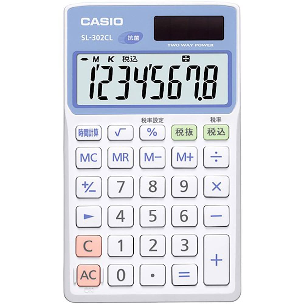 カシオ　電卓　手帳タイプ（抗菌、ＳＩＡＡ登録モデル）　ＳＬ－３０２ＣＬ－Ｎ＿
