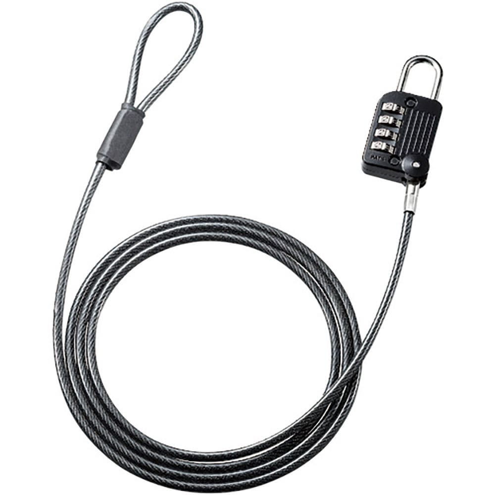 ＳＡＮＷＡ　ワイヤー一体型ダイヤル錠（ブラック）　ＳＬＥ－３２Ｓ＿