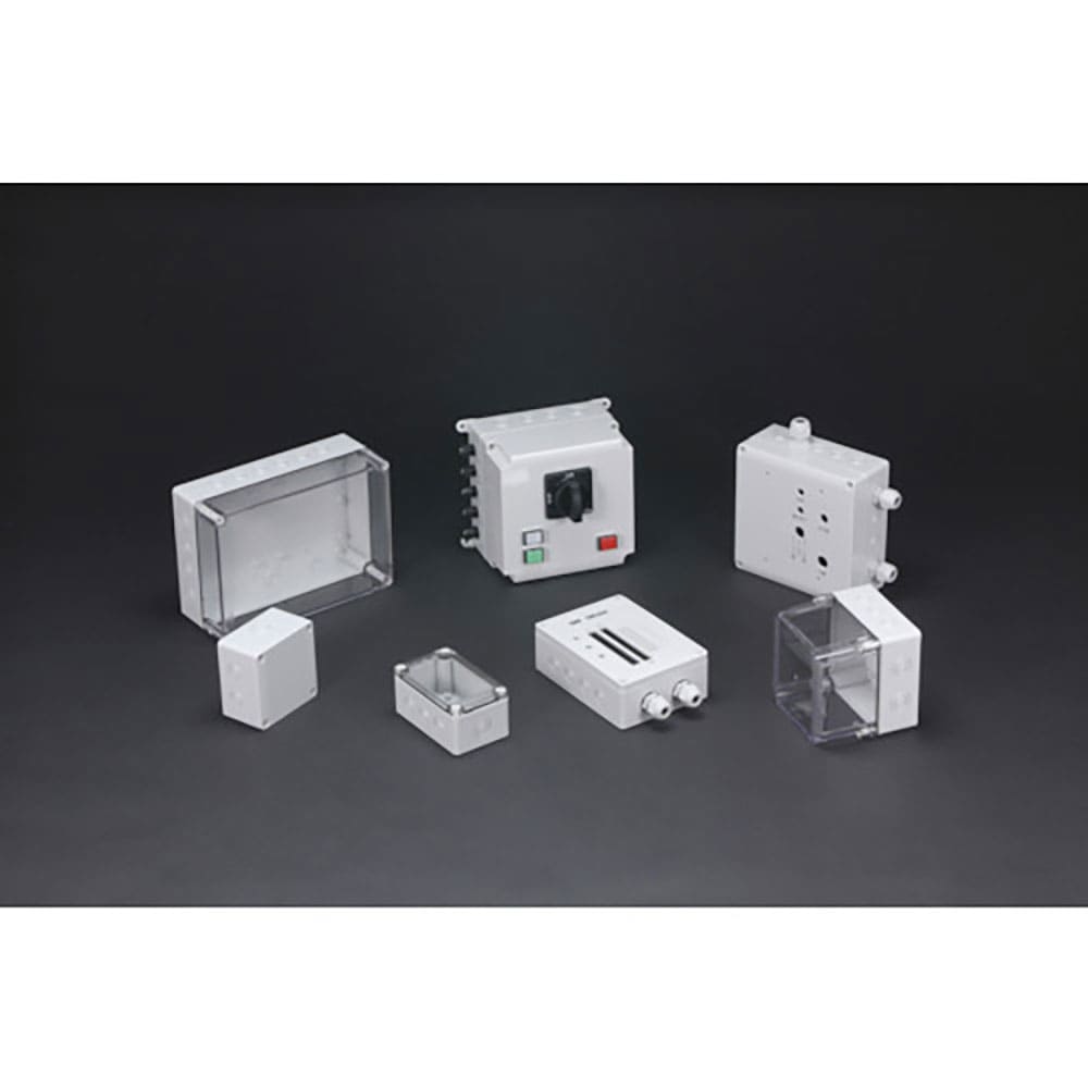 タカチ　ノックアウト付防水・防塵ボックス　透明／ホワイトグレー　１２５×１７５×７５　ＳＰＣＭ１３＿