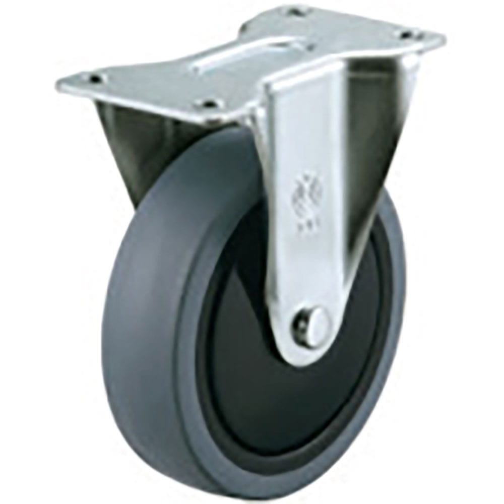 ユーエイ　プレート式　固定　キャスター　エラストマー　車輪径１００ｍｍ　　ＳＩＬＥＮＴタイプ　ＳＲ＿