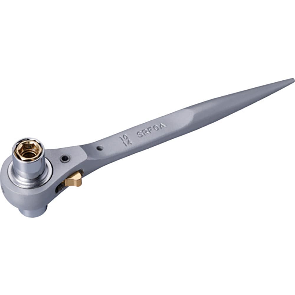 スーパー　アルミ製　４　サイズラチェットレンチ　ショートタイプ　インナーソケット：８、１０　アウタ＿