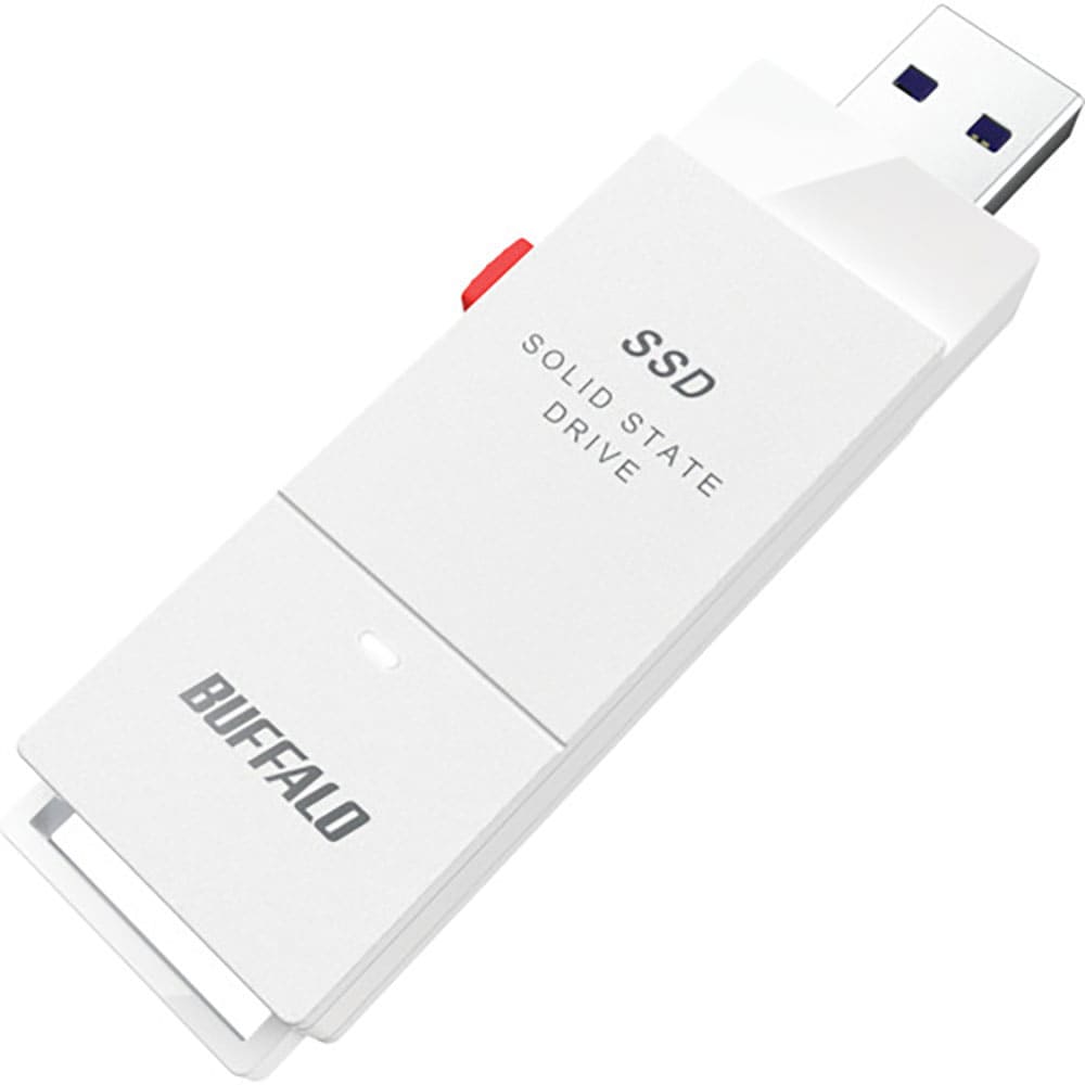ＢＵＦＦＡＬＯ　ＰＣ対応　ＵＳＢ３．２（Ｇｅｎ２）　ＴＶ録画　スティック型ＳＳＤ　１ＴＢ　ホワイト＿