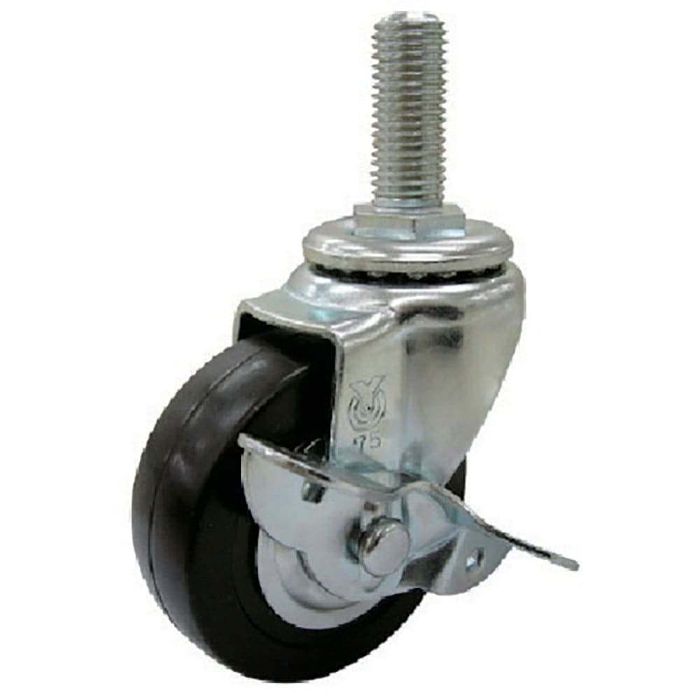 ユーエイ　ねじ込み式　自在　ステンレスキャスター　ゴム　車輪径５０ｍｍ　ストッパー付き　Ｓタイプ　＿