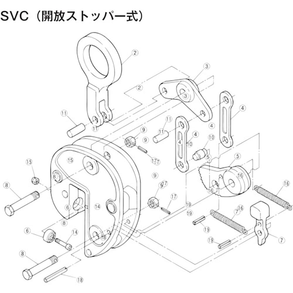 スーパー　立吊クランプ（ＳＶＣ）用パッドセット　ＳＶＰ０．５＿