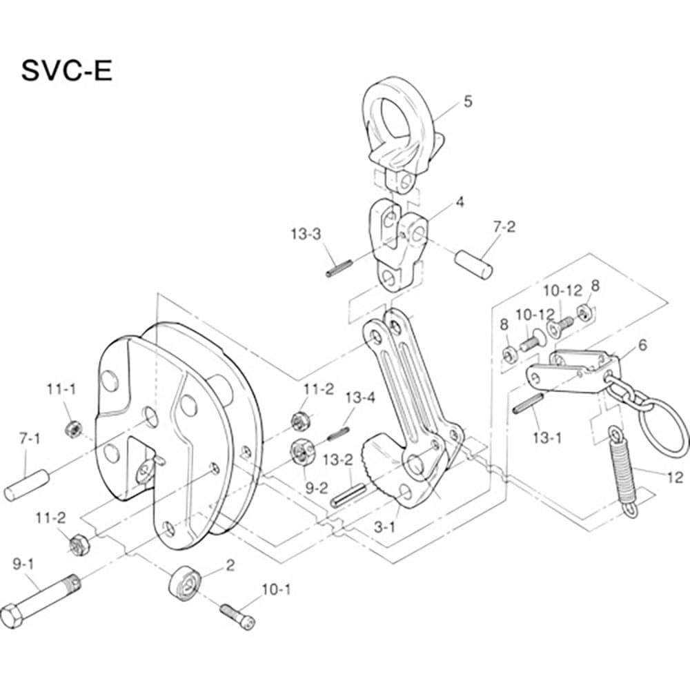 スーパー　立吊クランプ（ＳＶＣ－Ｅ）用カムセット　ＳＶＴ１．５Ｅ＿